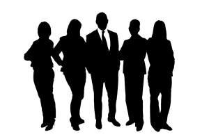 team, silhouettes, corporate