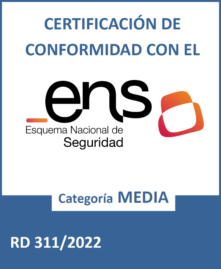Certificación de Conformidad con el ENS, categoría MEDIA, RD 311/2022
